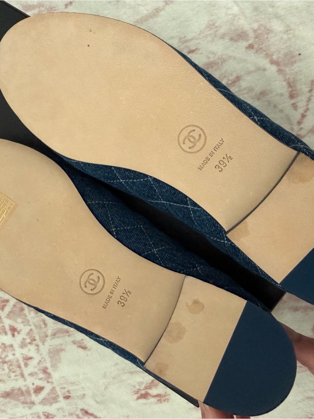 Chanel Navy Quilted Ballet Flats - Picture 3 of 3